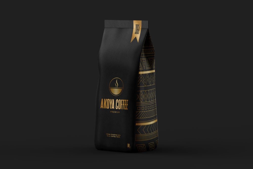 Kraft Paper coffee bag packaging mockup
